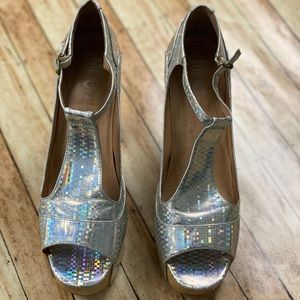 Jeffrey Campbell Foxy Holographic Chunky Heel